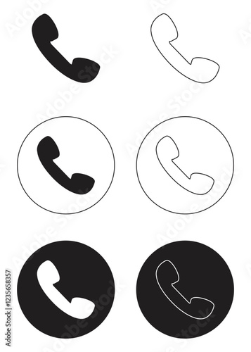 Phone icon set. Call sign. Flat illustration of vector icon on white background