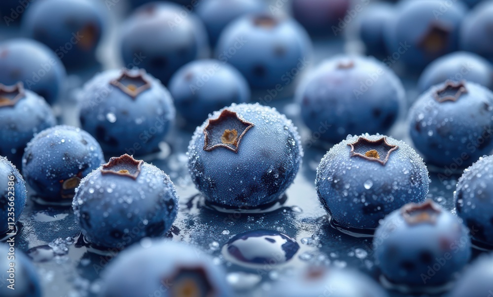 Fresh blueberries with droplets of water Fresh blueberries with droplets of water
