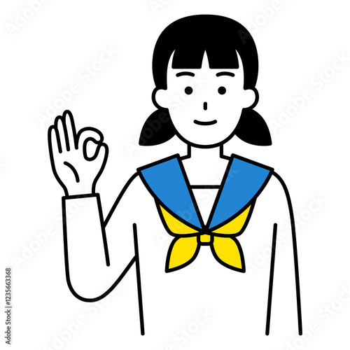 OKサインをする女子学生