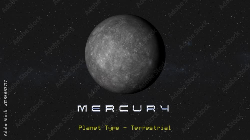 Rotating planet Mercury from space with some basic details