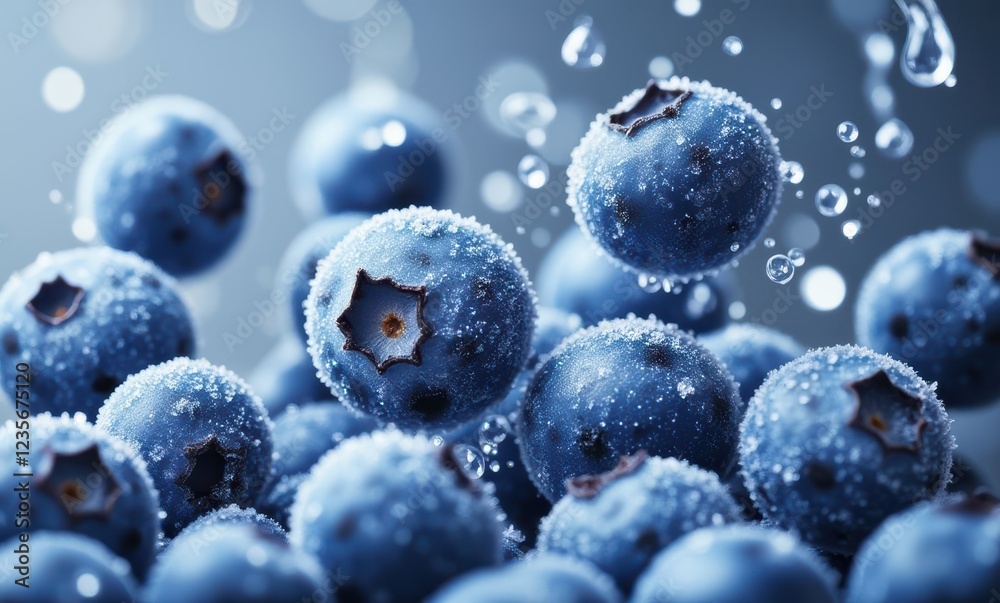 Fresh blueberries with a frosty glaze Fresh blueberries with a frosty glaze