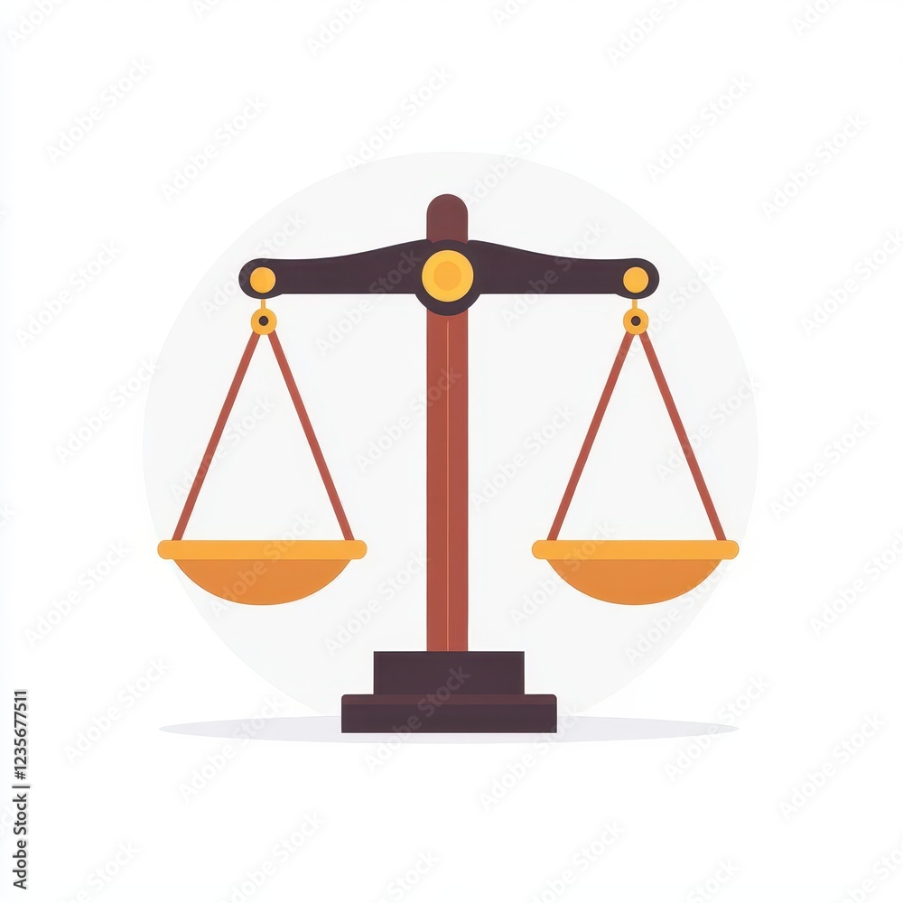 Minimalist Vector Illustration of Scales of Justice on a Clean White Background for Legal Branding Minimalist Vector Illustration of Scales of Justice on a Clean White Background for Legal Branding