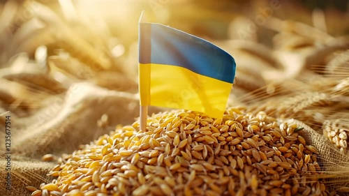 The Wheat with Ukrainian Flag