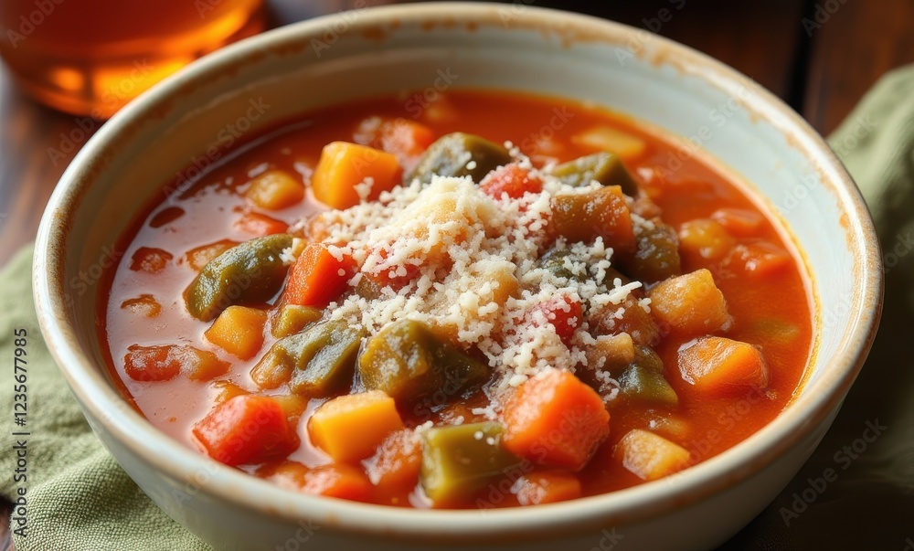 Delicious vegetable soup in a bowl Delicious vegetable soup in a bowl