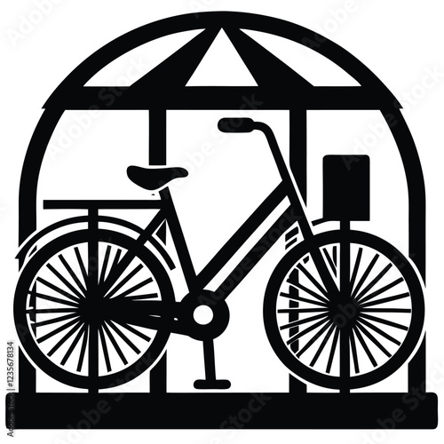 Urban Sustainability silhouette vector style abstract design of a bike
