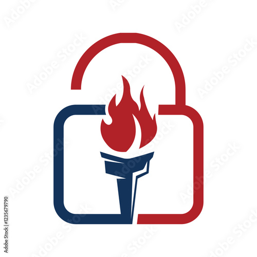 lock liberty logo design abstract vector