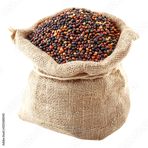 PNG Coffee Sack Against Transparent Background for Coffee Branding, Agricultural Design, or Rustic Home Decor Projects photo