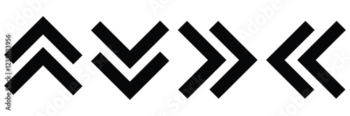 Swipe screen icon. Arrow swipe, social media scroll, scroll arrow, slide. Arrow direction up, down right left symbol, Vector illustration
