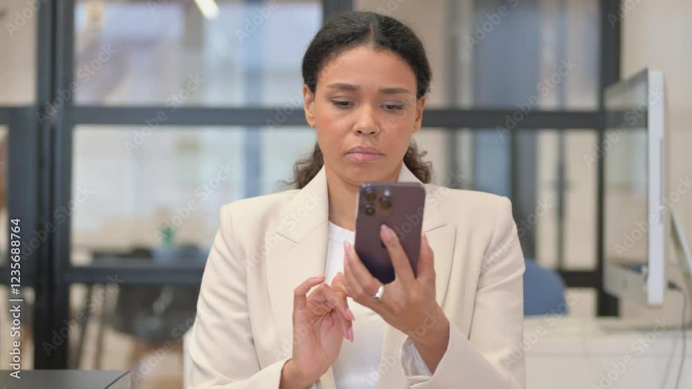 Portrait of African Business Woman using Phone Portrait of African Business Woman using Phone