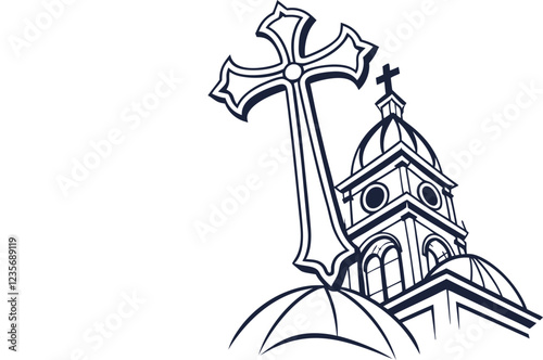 A holy cross of silhouette.