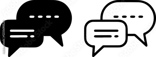 comment reply chat bubble icon set vector outline. message icon sign vector