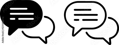 comment reply chat bubble icon set vector outline. message icon sign vector