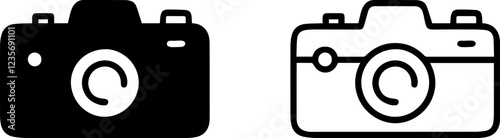camera capture photo  icon sign line art vector silhouette set