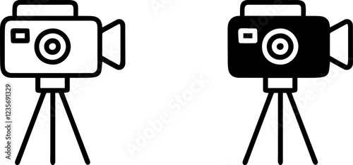 camera capture photo  icon sign line art vector silhouette set