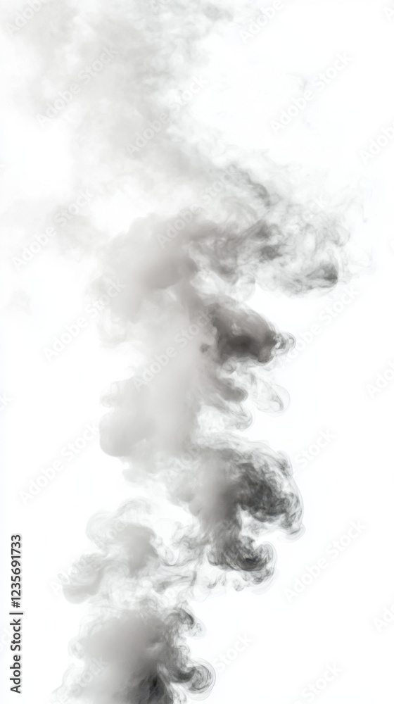 Naklejka premium Creative Soft Black Smoke Swirling Against White Background