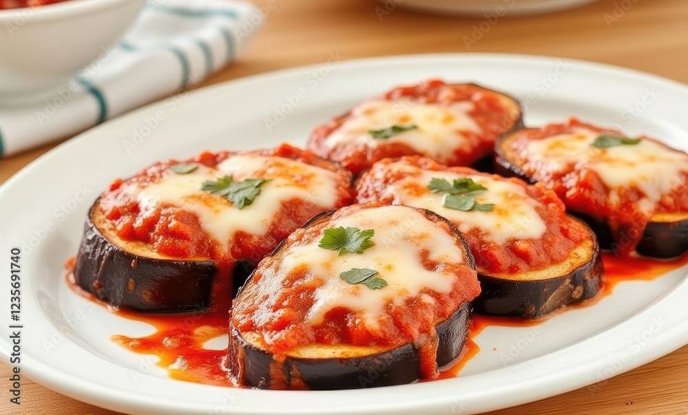 Delicious vegetarian eggplant dish with cheese Delicious vegetarian eggplant dish with cheese