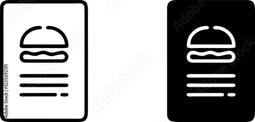 menu hamburger icon set vector illustration. food outline icon vector silhouette