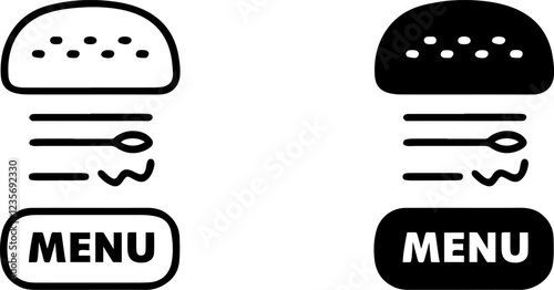 menu hamburger icon set vector illustration. food outline icon vector silhouette