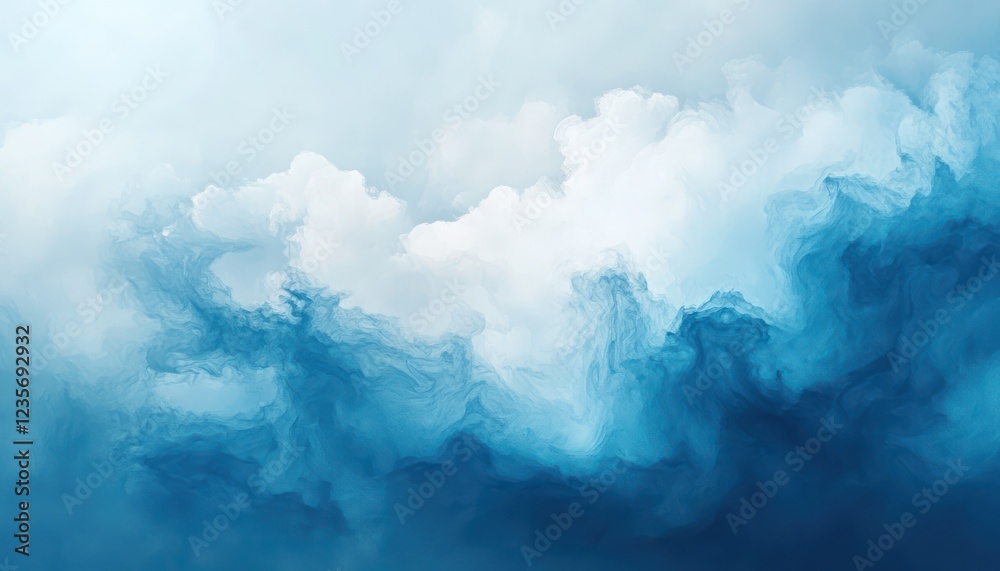 Abstract Blue and White Cloud Formation Art Abstract Blue and White Cloud Formation Art