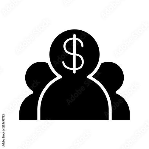 Employment cost icon in glyph style
