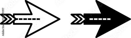 forward right arrow icon set vector illustration. Arrow icon outline set vector silhouette
