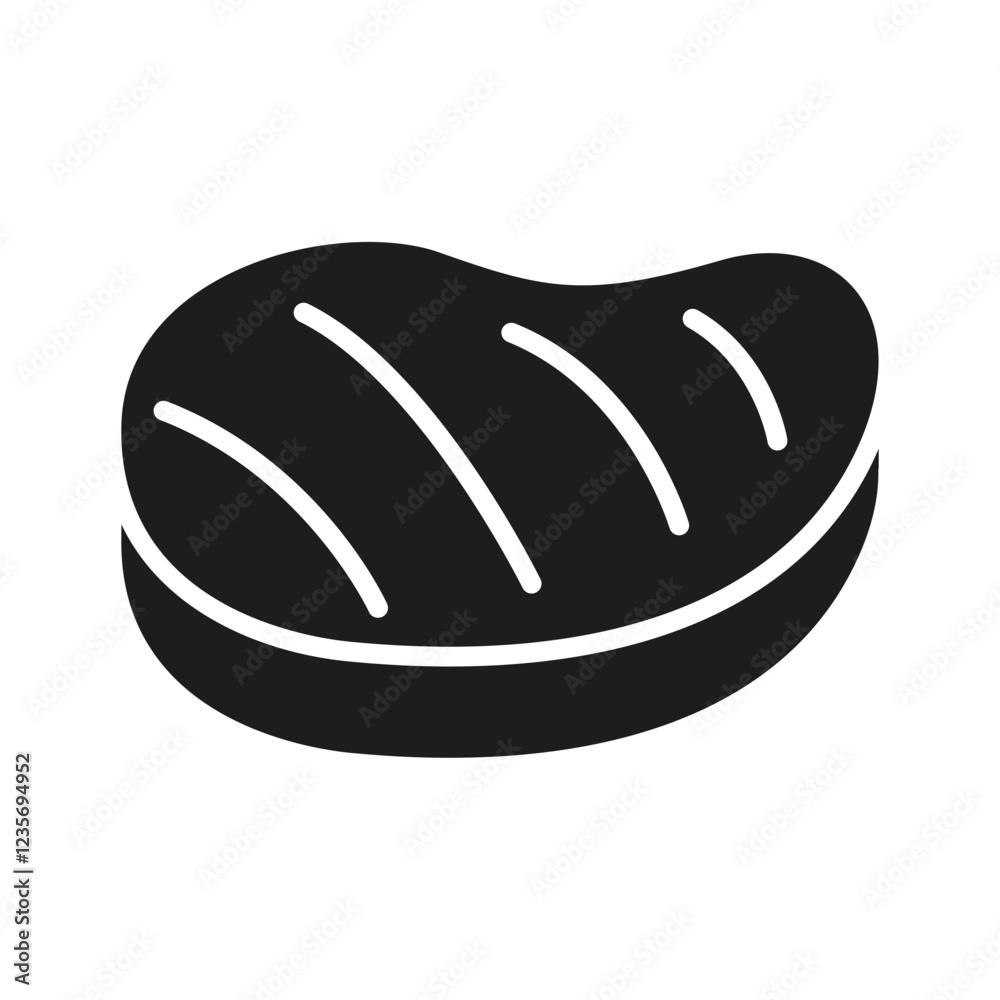 Steak icon in glyph style