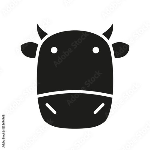 Cow icon in glyph style
