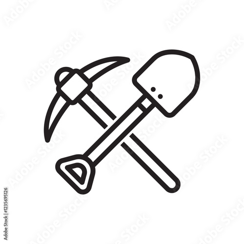 shovel and pick icon 