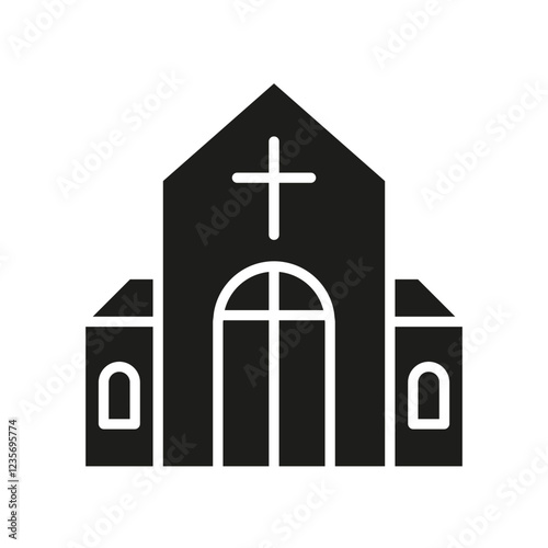 Church icon in glyph style