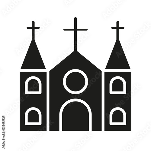 Church icon in glyph style