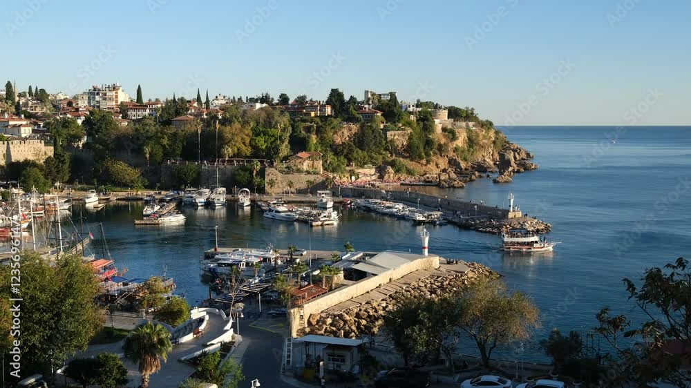 A beautiful day in Kaleici harbour. Kaleici area is one of Turkey's popular tourist resorts. Antalya city centre. Turkey country