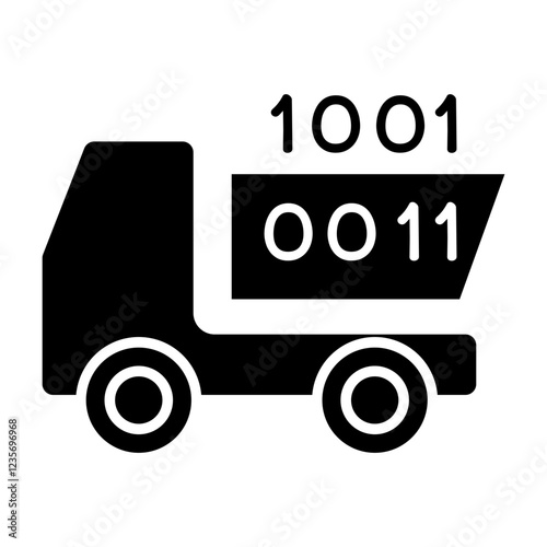 Data mining icon in glyph style