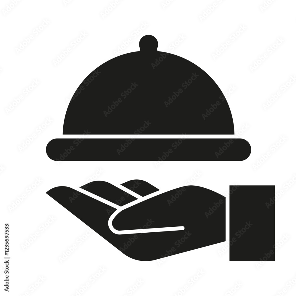 Serve icon in glyph style