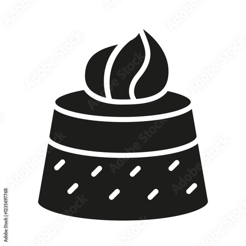 Pudding icon in glyph style
