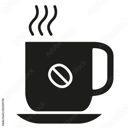 Hot coffee icon in glyph style