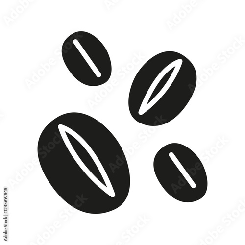 Coffee bean icon in glyph style