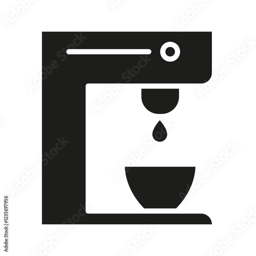 Coffee machine icon in glyph style