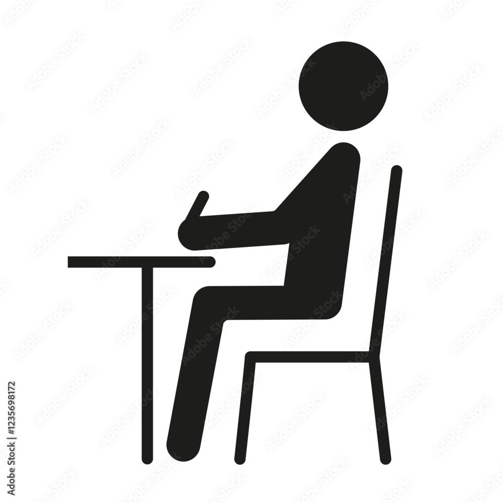 Studying icon in glyph style Studying icon in glyph style