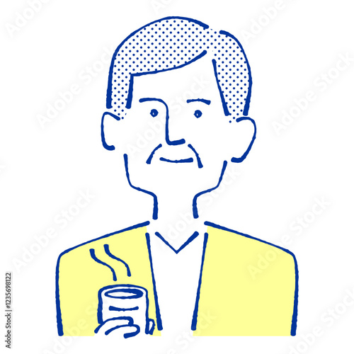 ゆっくりする男性のイラスト