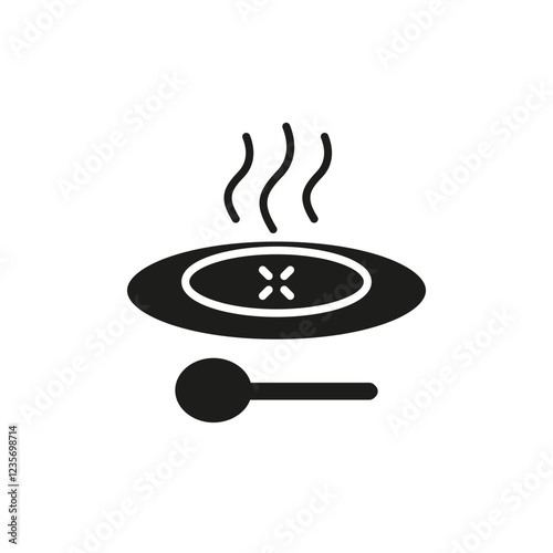 Soup icon in glyph style