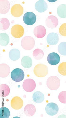 Wallpaper Mural Colorful Watercolor Dots on White Background for Creative Projects Torontodigital.ca