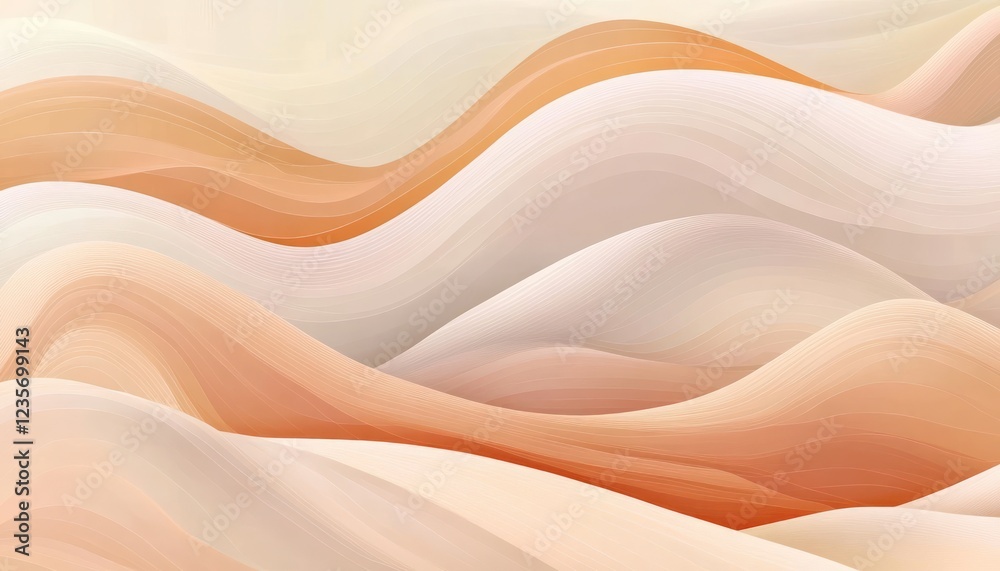 Abstract Waves of Peach and Cream Hues Abstract Waves of Peach and Cream Hues