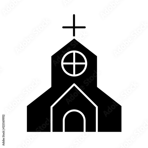 Church icon in glyph style