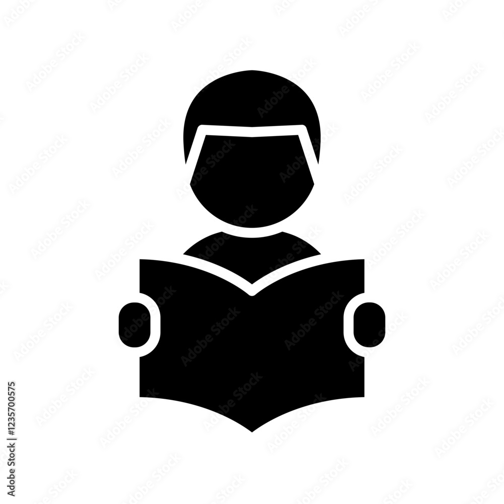Learning icon in glyph style Learning icon in glyph style