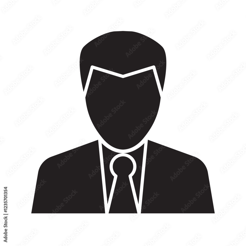Businessman icon in glyph style Businessman icon in glyph style