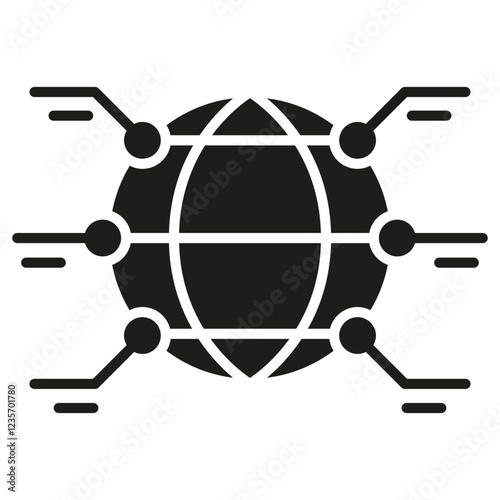 Global icon in glyph style