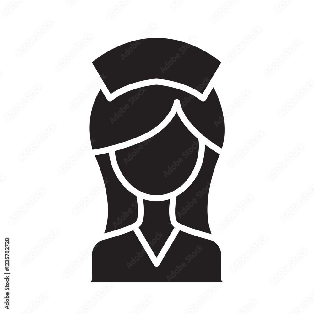 Nurse icon in glyph style Nurse icon in glyph style