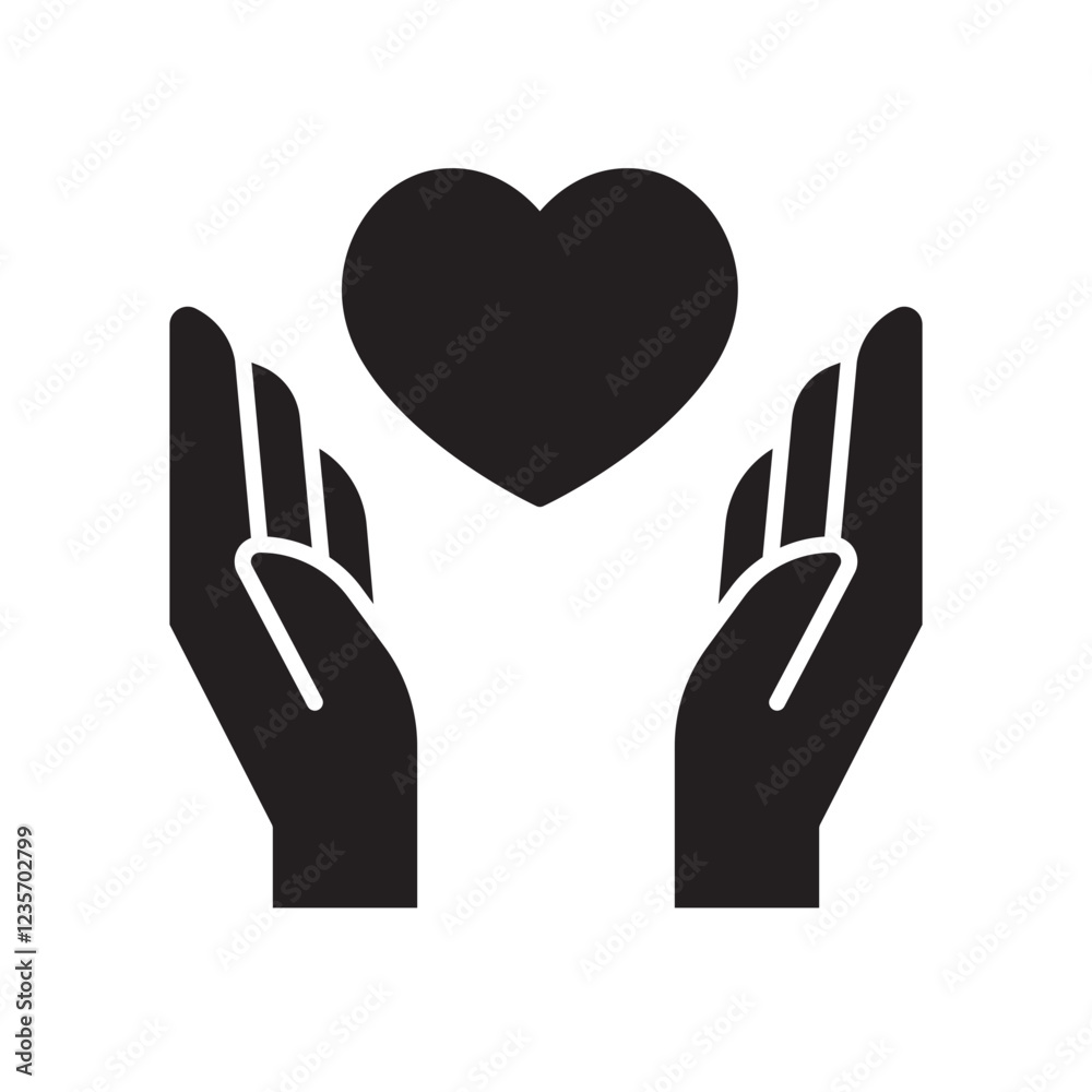 Love icon in glyph style Love icon in glyph style