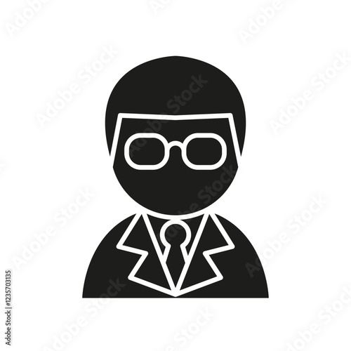 Scientist icon in glyph style