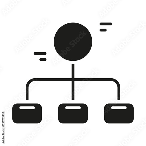 Organization chart icon in glyph style